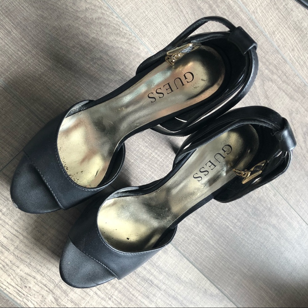 Guess Black Platform Heels